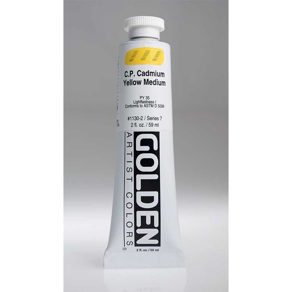 Colore Acrilico Golden HEAVY BODY C.P. CadmiumYellow Medium - tubo da 59ml  - Cod.1130-2 - s.7 - Ditta G.Poggi
