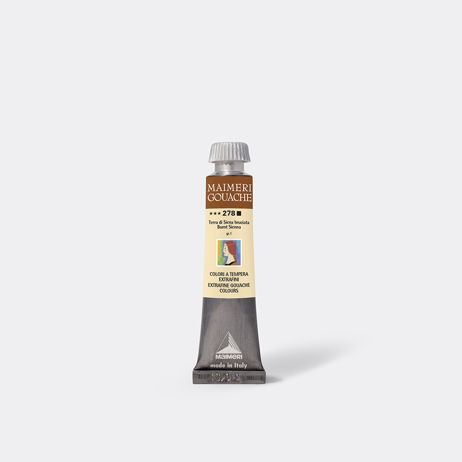 2002278 Colore Maimeri Gouache da 20ml - TERRA DI SIENA BRUCIATA - Cod.278 - immagine 1