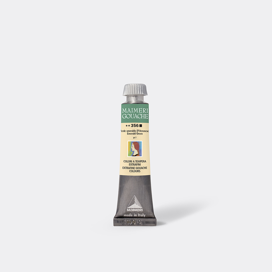 2002356 Colore Maimeri Gouache da 20ml - VERDE SMERALDO (P VER ) - Cod.356 - immagine 1