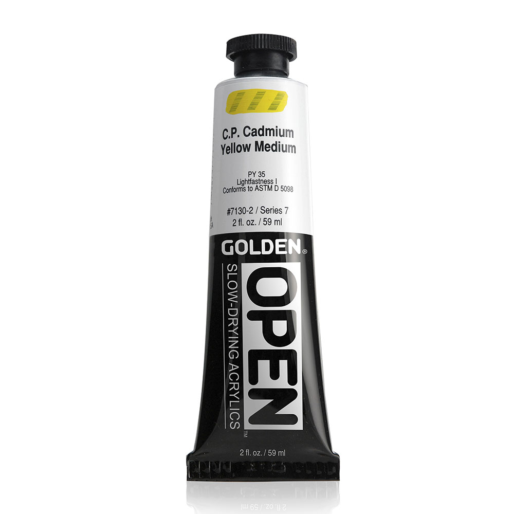 Colore Acrilico Golden OPEN - 7130 C P Cadmium Yellow Medium da 60 ml - s.7  - Ditta G.Poggi