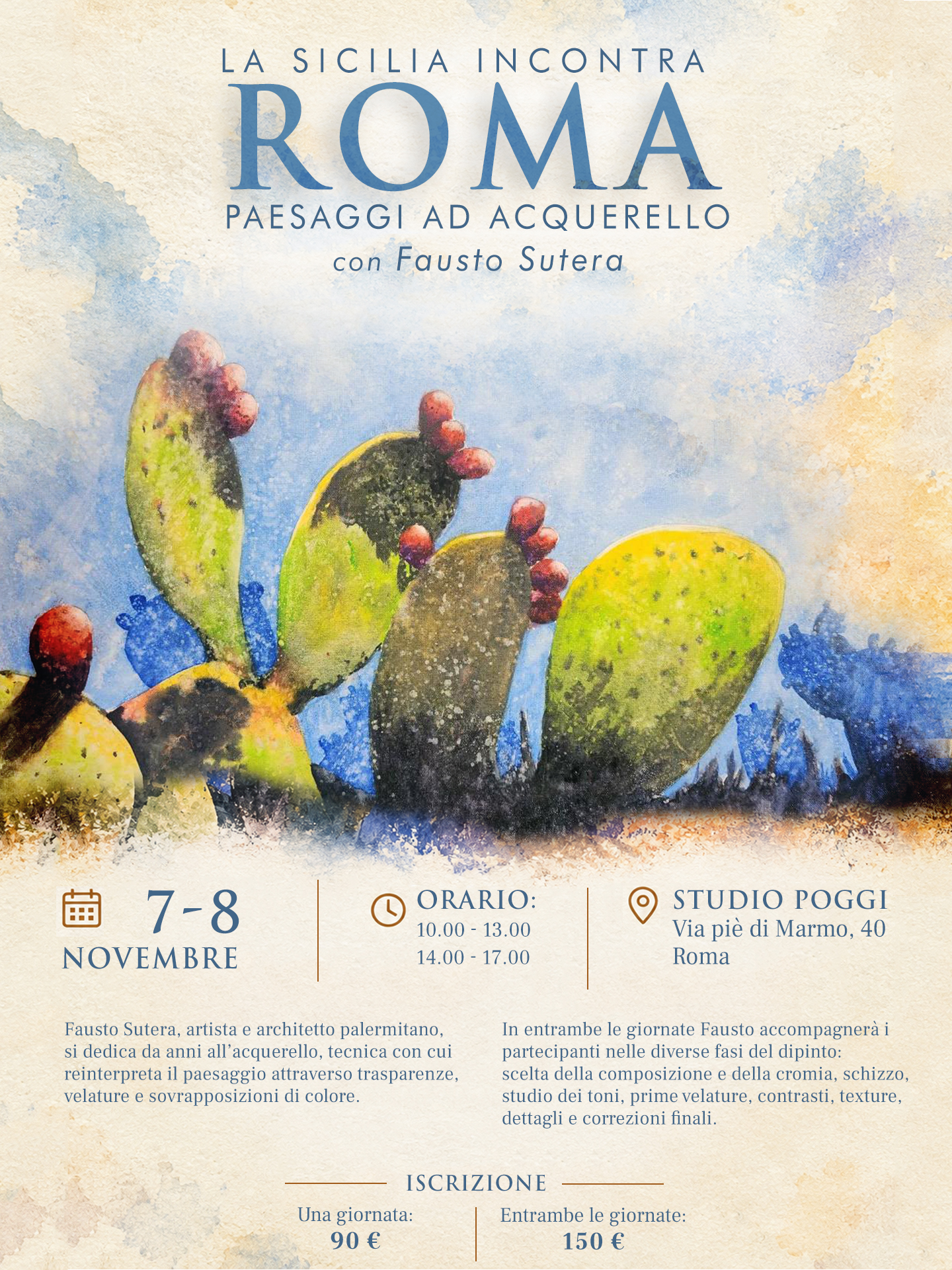 workshop-sutera Workshop acquarello con Fausto Sutera 7/8 Novembre - immagine 1
