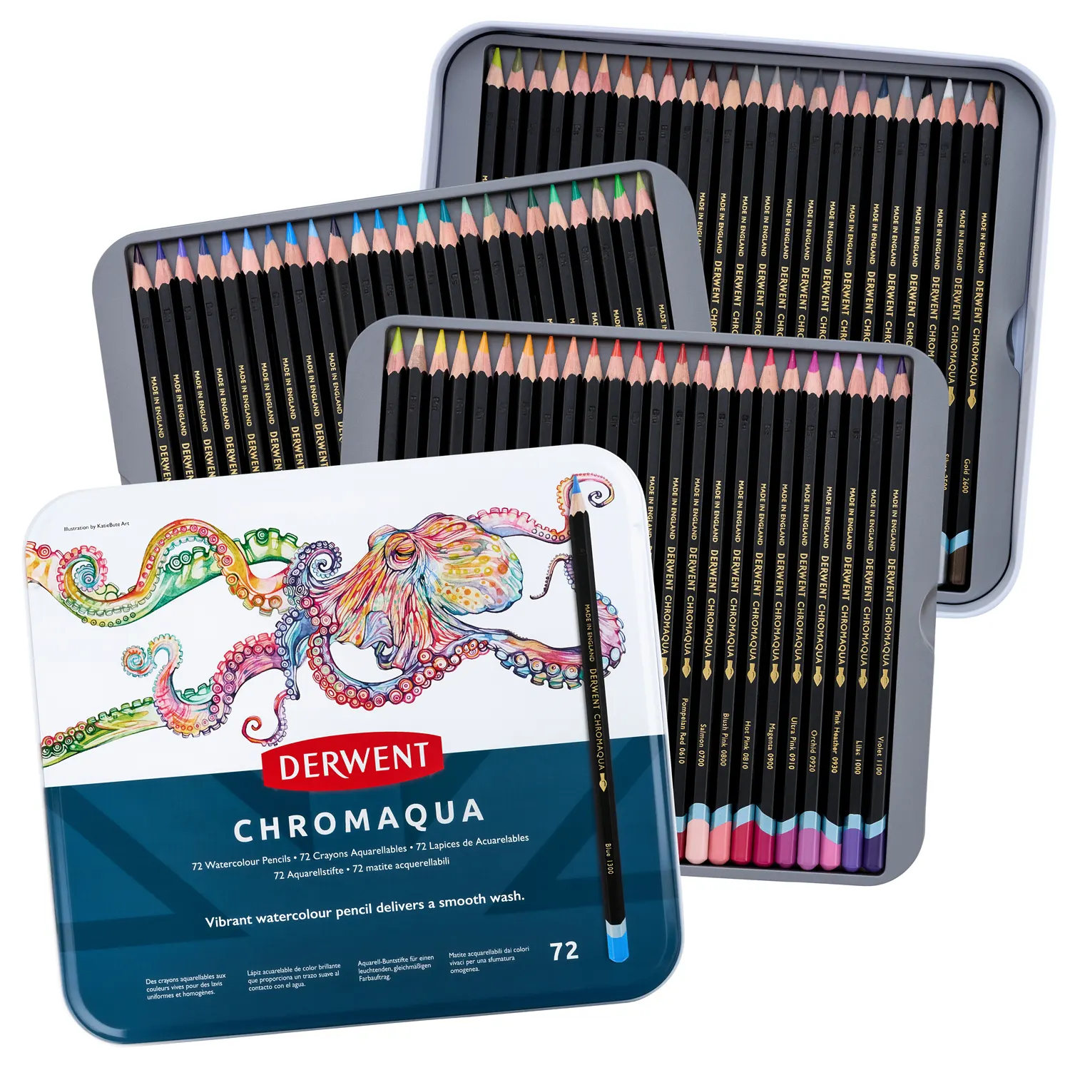Chromaqua Pencils 72 Tin Front Open Derwent Chromaqua - Set da 72 - immagine 1